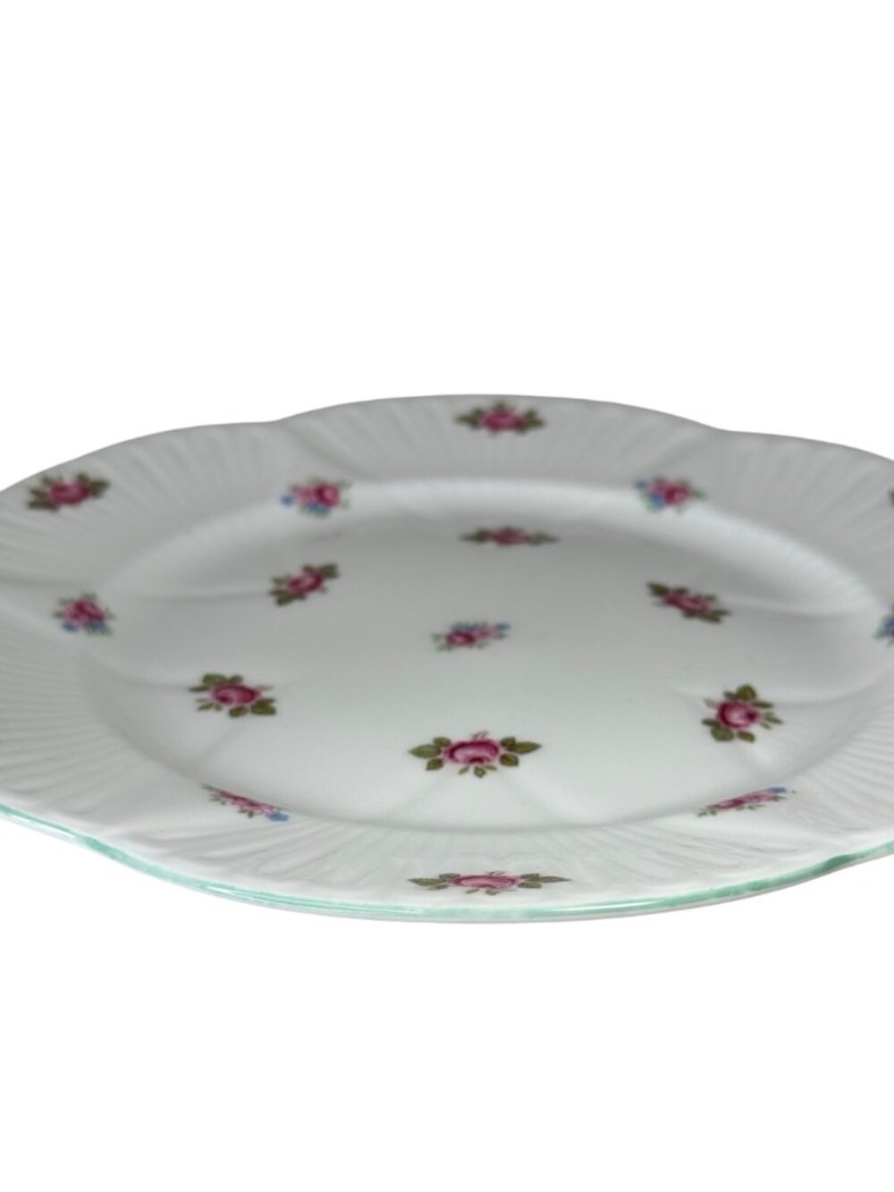 Shelley Bone China Pink Rosebud Pattern Luncheon Plate 13426 England Vtg Floral - Picture 10 of 12